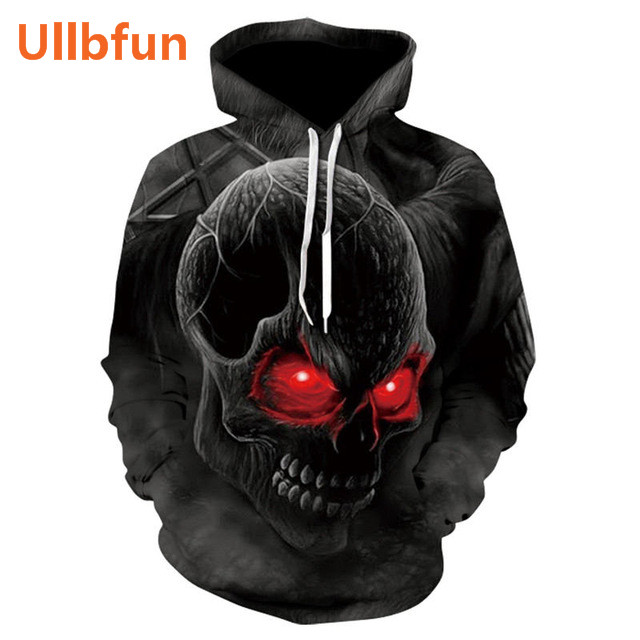 Ullbfun Sweatshirt 3D Skull Printed Pullovers Hoodies (27)